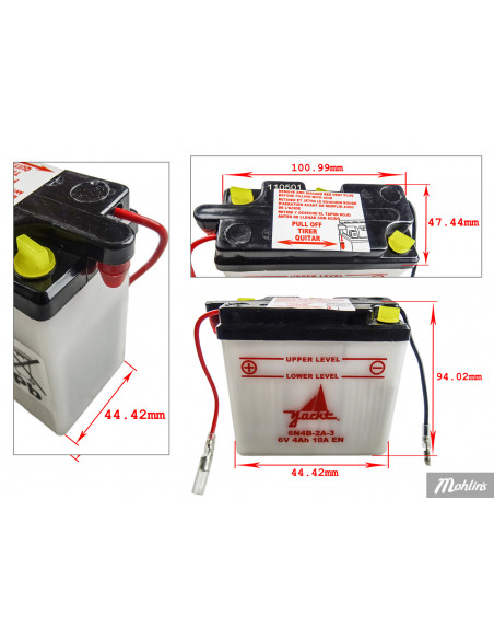 Batteri Yamaha DT50MX 6N4B-2A-3