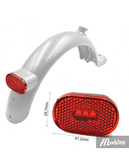 Bakskärms belysning elscooters 5-12 V Svart