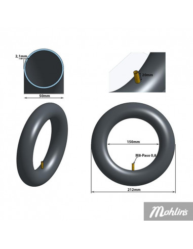 Elsparkcykelslang 8,5 tum 8,5x2