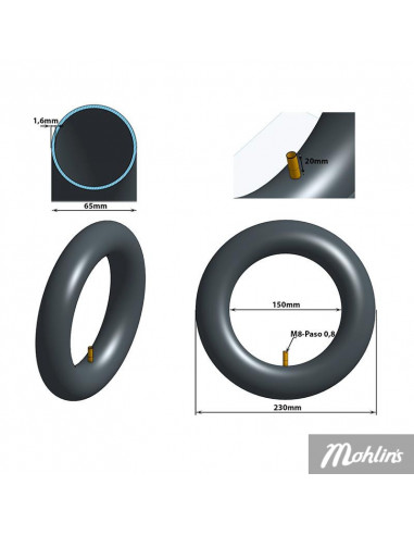 Slang elscooter 10x2.5 VR 20 mm