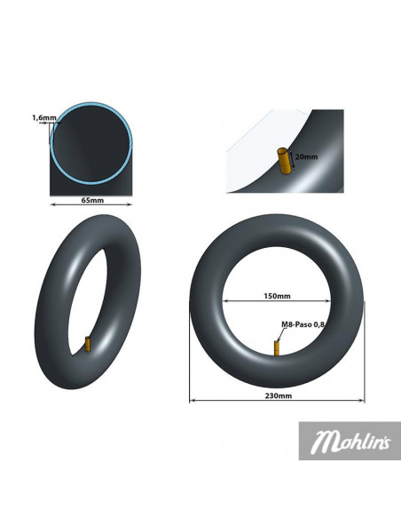 Slang elscooter 10x2.5 VR 20 mm