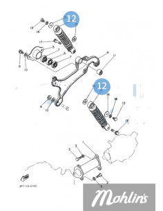 Stötdämpare Yamaha PW50 195 mm Par 2