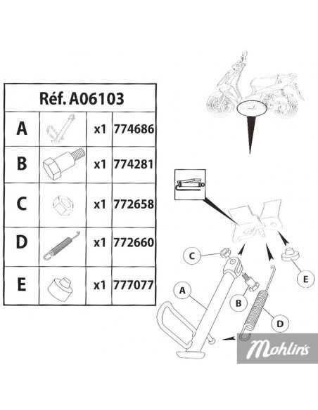 Sidostöd Peugeot Speedfight 3/4