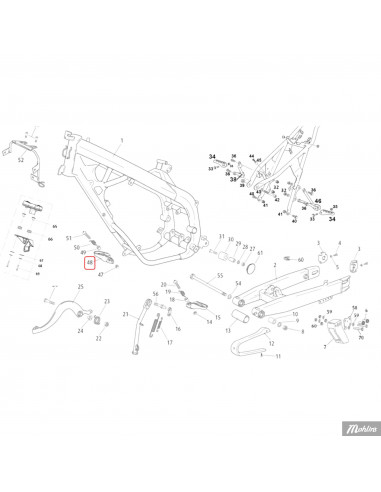 Fotpinne Höger Rieju (Original) Rieju Drac Euro...