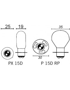 Glödlampa PX 15D 12V 2