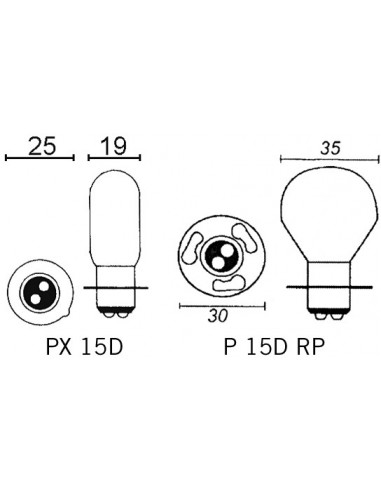 Glödlampa PX 15D 12V